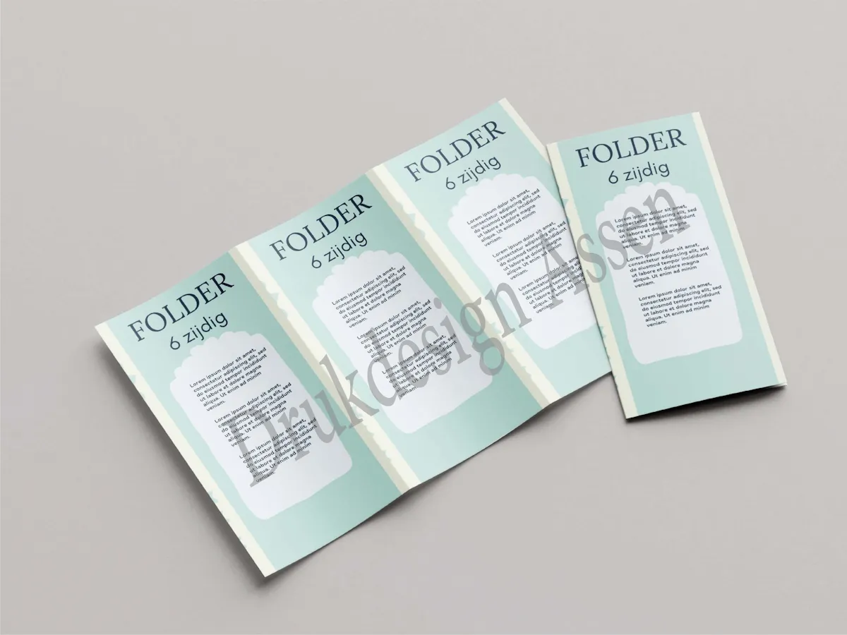 Folders wikkelvouw 6 zijdig met professioneel ontwerp