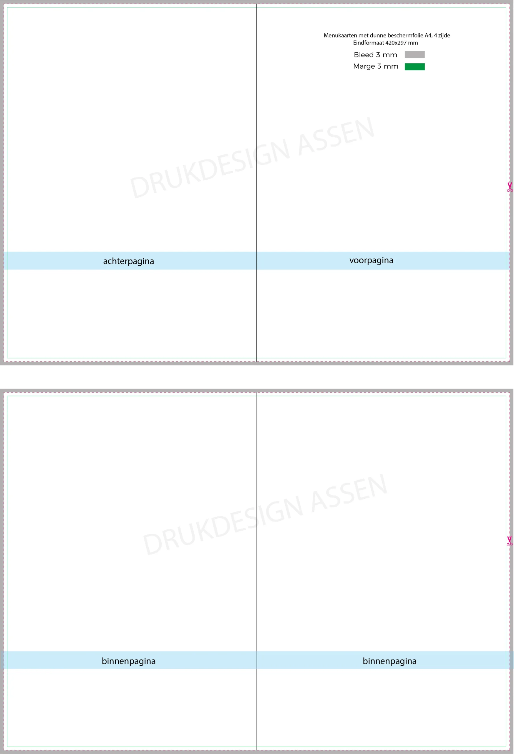 Menukaarten met dunne beschermfolie (Gevouwen) - Afbeelding 2