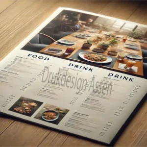 Menukaarten met dunne beschermfolie (Ongevouwen):