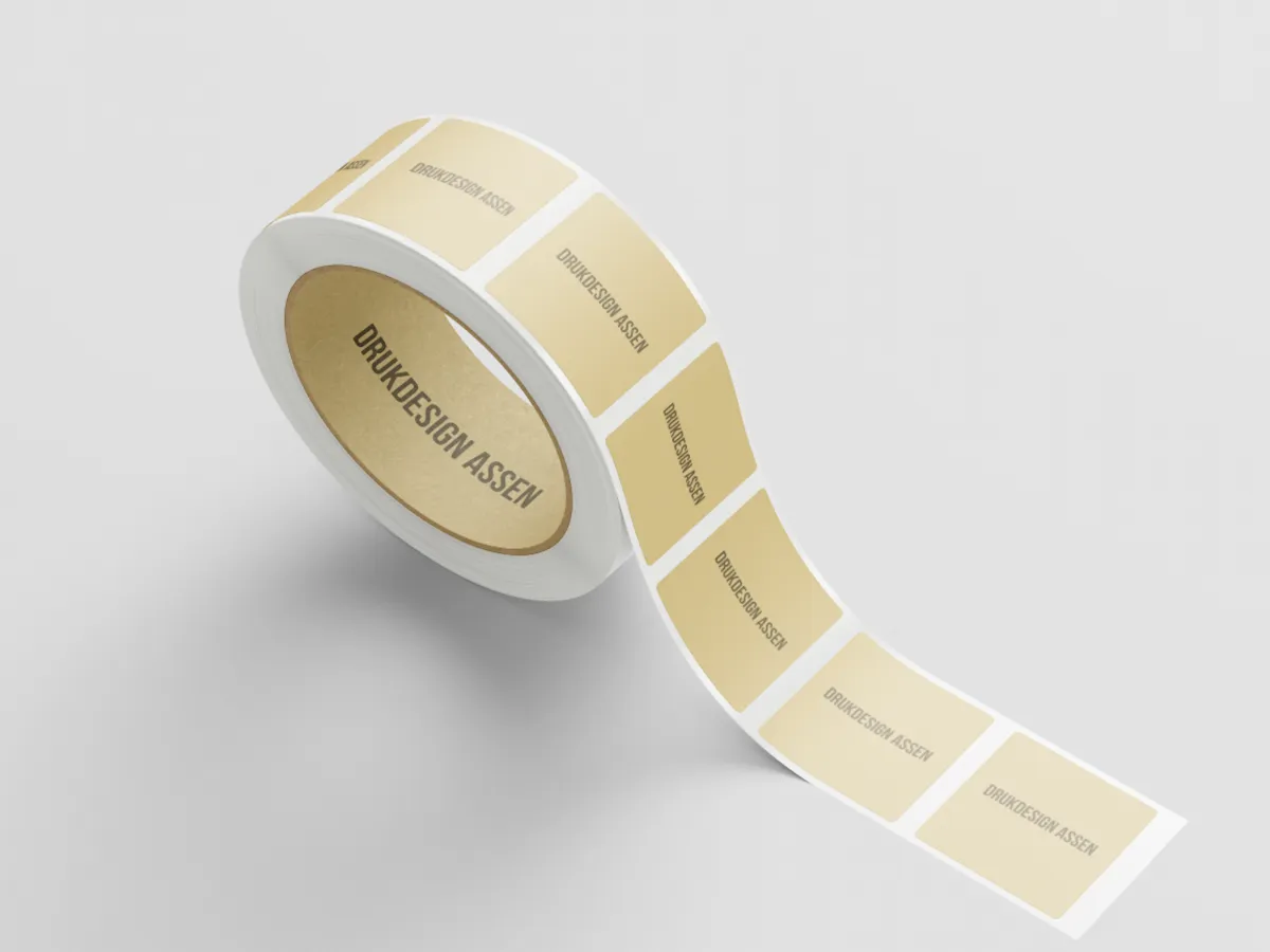 Etiketten op rol vierkant