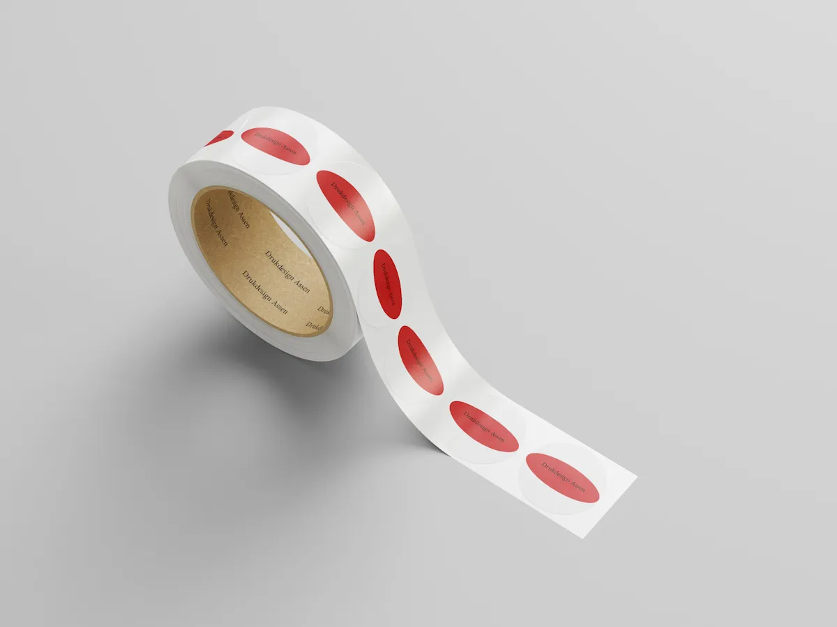 Etiketten op rol ovaal