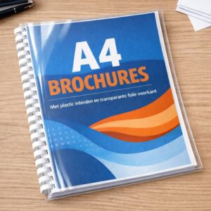 Brochures met plastic inbinden